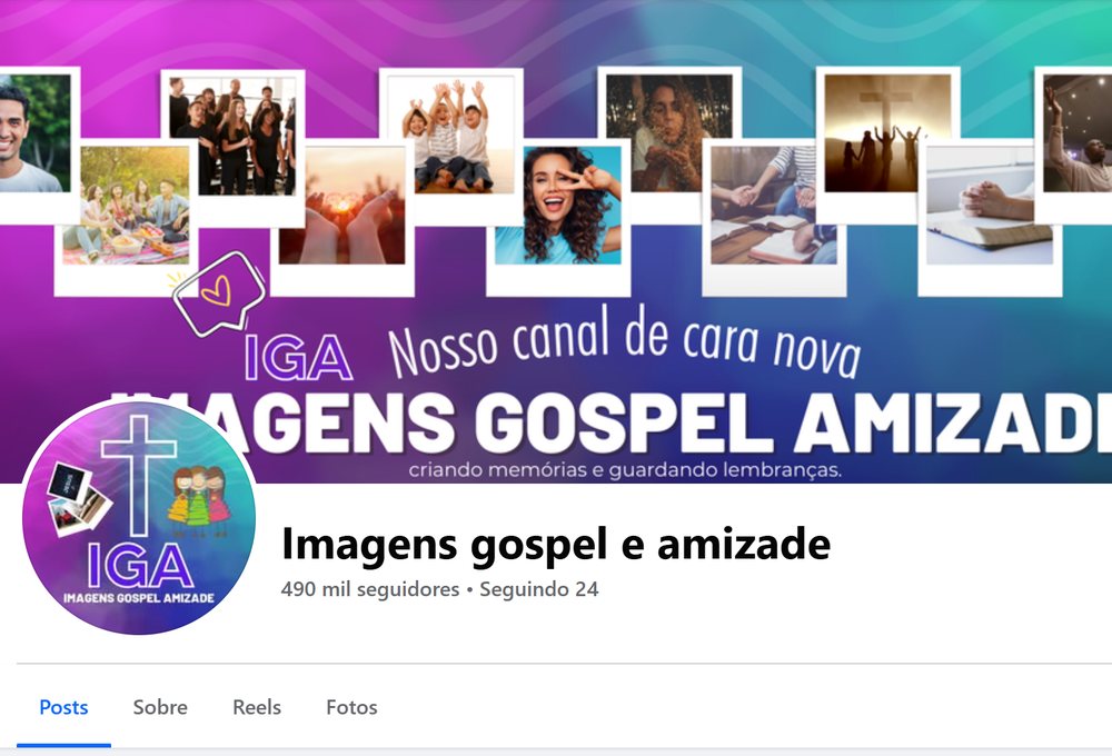 Página Imagens gospel e amizade no Facebook