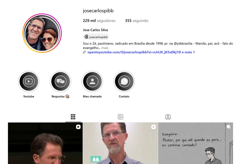 Página @josecarlospibb no Instagram